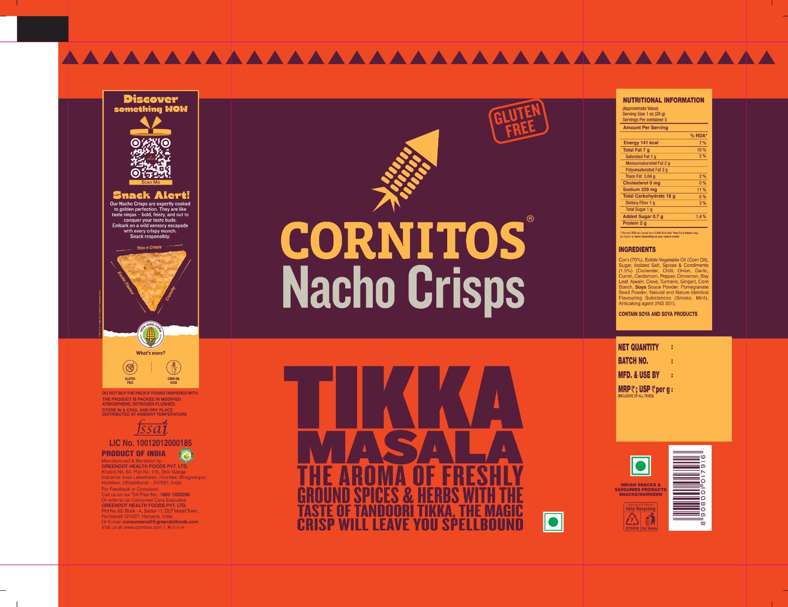 Cornitos Nacho Crisps Tikka Masala 60g Chips